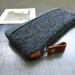 Wool and waxed canvas pouch/satchel small bag pencil pouch