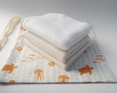 Organic Baby - Organic Cotton - Burp Cloths - Cloth Wipes - Gift Set - Ocean- Sea Life - Eco Friendly