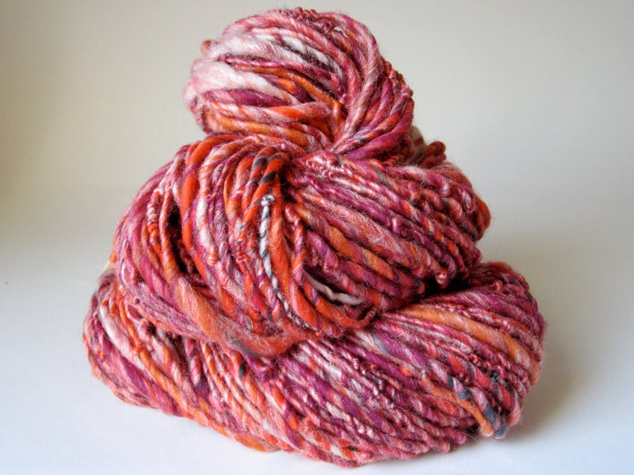 Fireies - Handspun Bulky Art Yarn Think N Thin