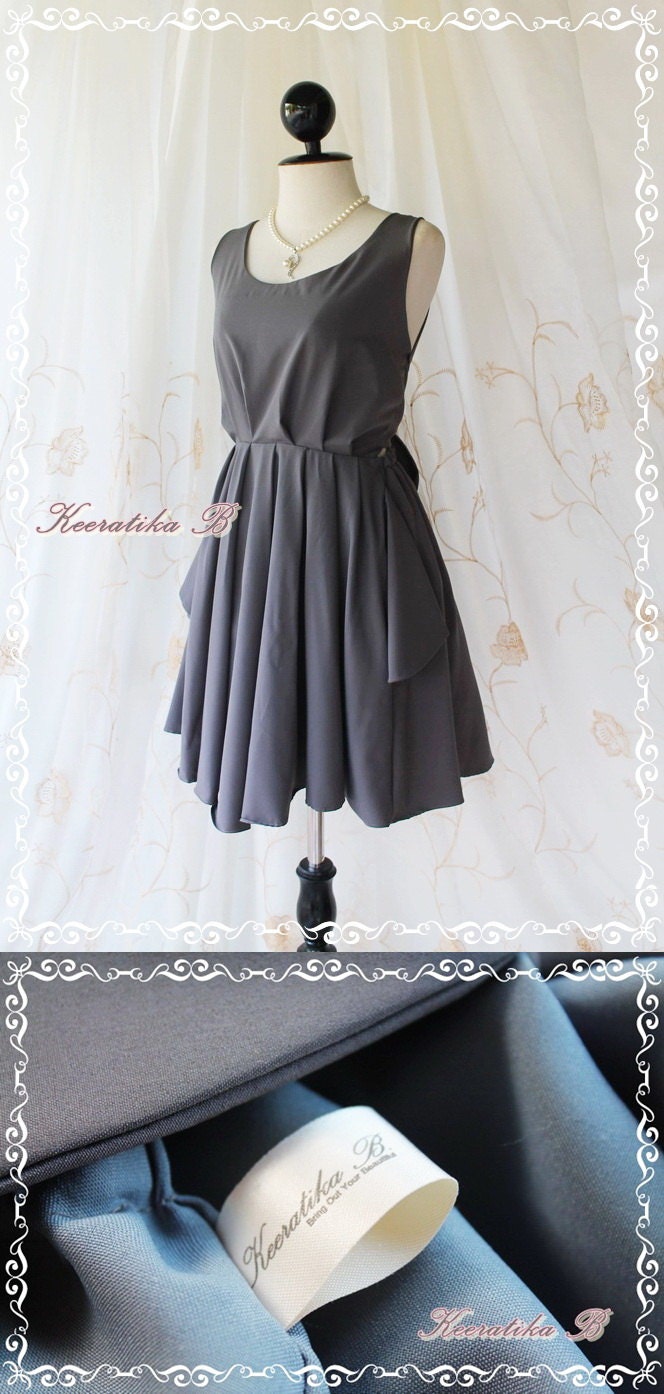 A Party - V Shape Style - Prom Party Cocktail Bridesmaid Dinner Wedding Night Dress Dark Charcoal Gray Sweet Gorgeous Glamorous Dress
