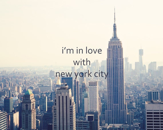 New York, NYC Photography - 8x10 Fine Art Photography, I'm in Love, Manhattan skyline, Pastel, Travel, Empire State, Spring