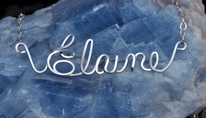 Name Necklace in Sterling Silver wire