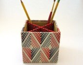 Fabric Wrapped Pencil Cup / Pencil Box, Craft Organizer for the Office, Studio, or Dorm