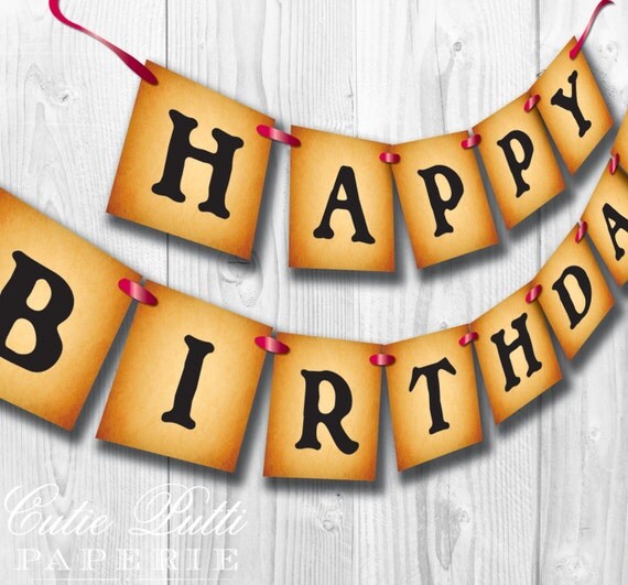 Yo Ho Boys Pirate Party - PRINTABLE BIRTHDAY BANNER - Cutie Putti Paperie Il_570xn