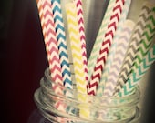 Chevron Paper Straws 14 colors 