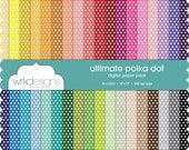 The Ultimate Polka Dot Digital Paper Pack - 12"x12" - 36 different colors
