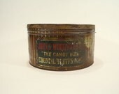 Vintage Candy Tin-Large / Vintage Advertising Tin / Industrial