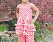NEW.. Open Back Izzy Top with matching Ruffle Capri Pants.. Size 6m-5T