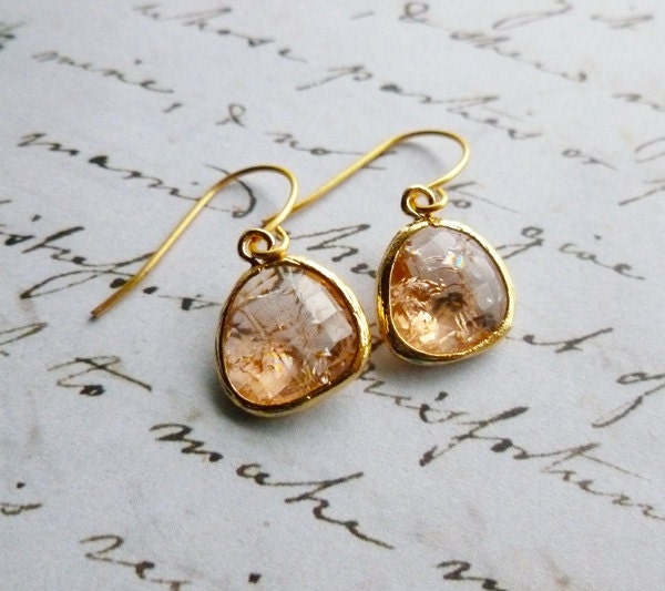 Peach Gold Earrings