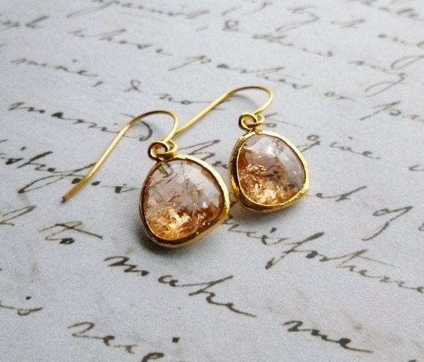 Peach Gold Earrings