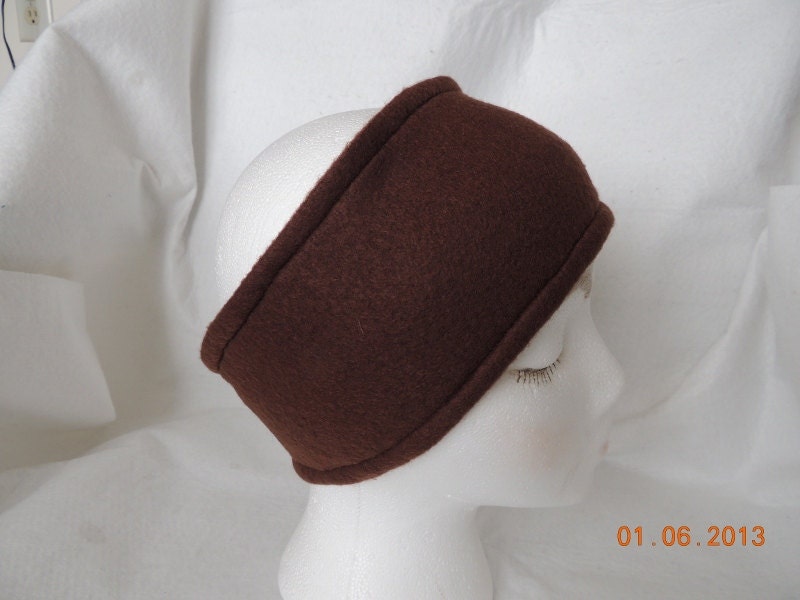 Brown Fleece Headband, Ear Warmer, Ear Muff, Ear Band, Head Wrap, Head Wear, Head Band, Hair Band, Head Warmer, Ear Covering