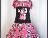 Minnie Pirate Hot Pink and Black Ruffle Backed Insa Set