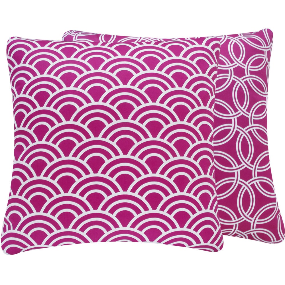 Purple and White Pillow Cover - Two Splendid Looks in One Pillow - The Bold and The Beautiful Purple Collection 20x20