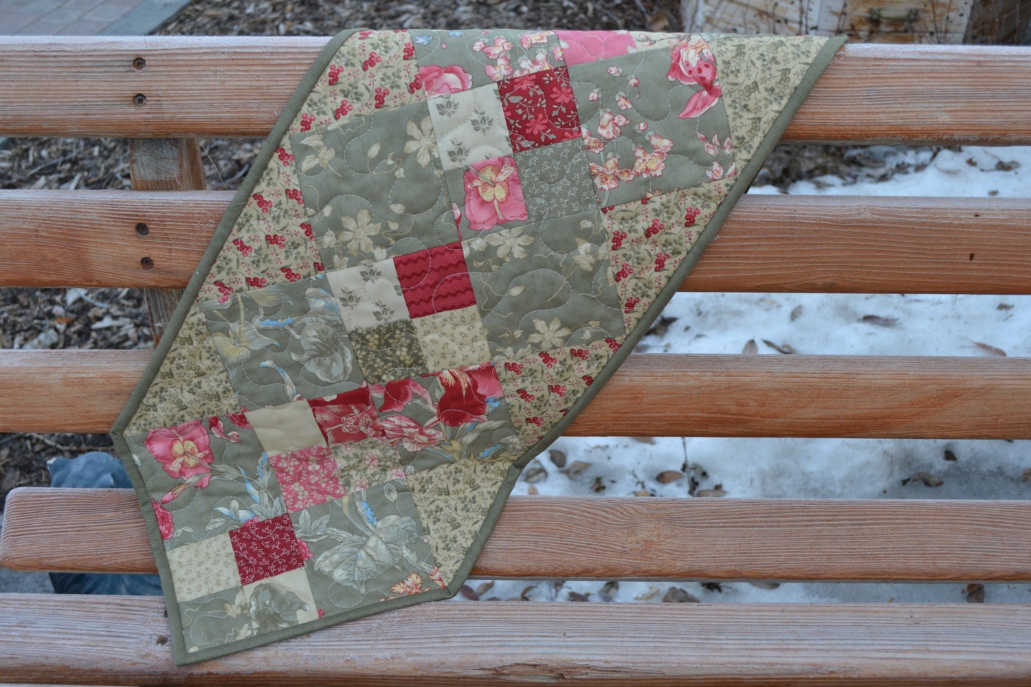 Quilted Table Runner Cinnamon Spice Patchwork Quilt
