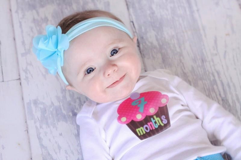 Monthly Onesie Baby Stickers - Leila - Pastel Pink, Green, Blue, and Purple Shaped Cupcakes - Great Baby Shower Gift and Photo Prop