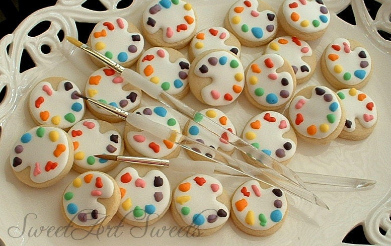 Mini paint palette cookies - 2 dozen