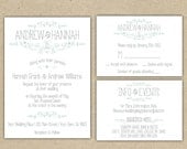 Vintage Wedding Invitation and RSVP -Printable DIY. printed country chic outdoor wedding (1054 -E))