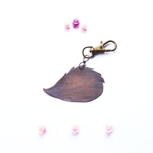 copper hedgehog keychain - rustic raw metal hedgehog key chain for men, unisex