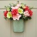 Spring Floral Door Pocket, Spring Wreaths, Pink Wreath, Baby Shower Decor, Bridal Shower Decor, Floral Wreath, Cottage Chic Front Door Decor