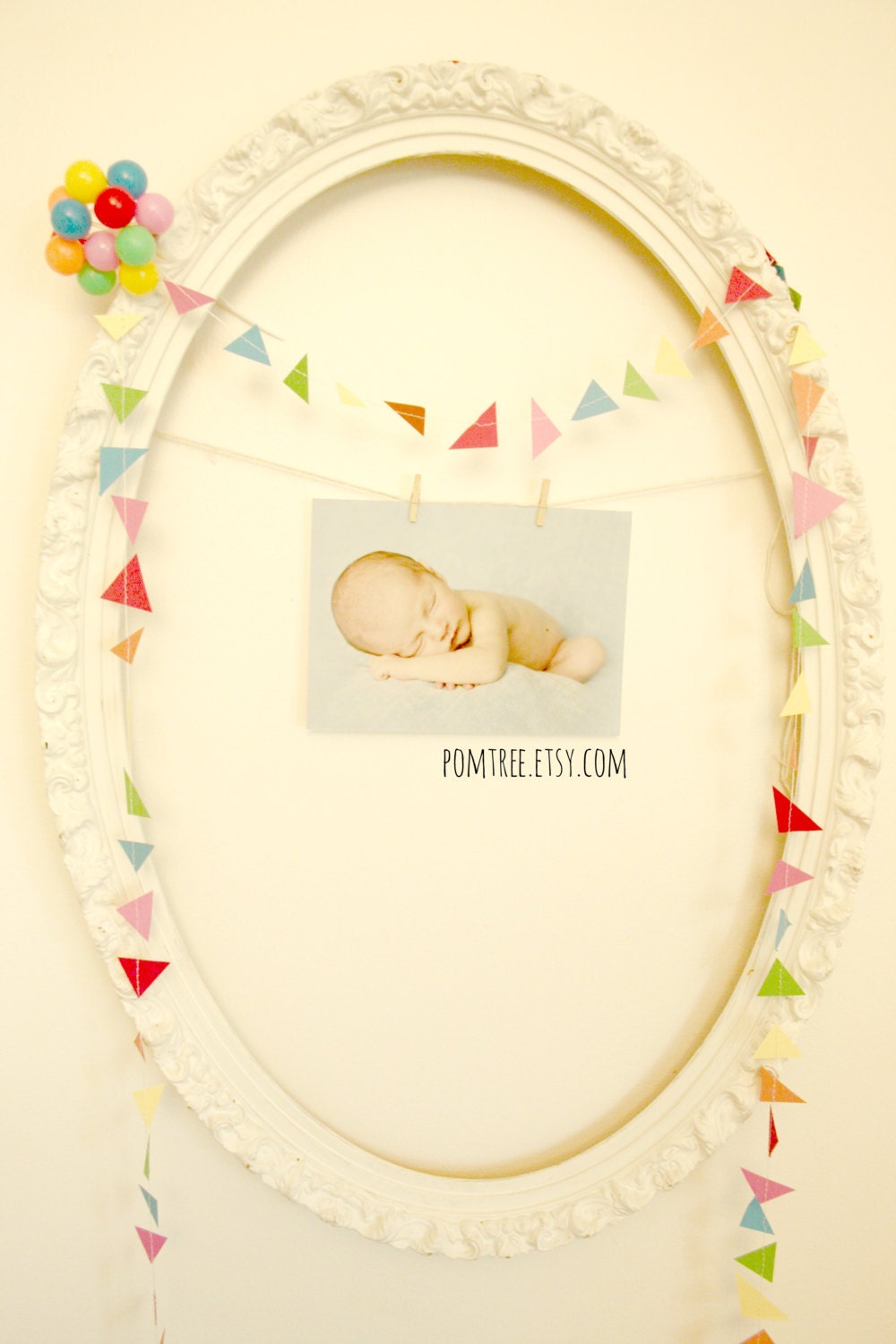 paper bunting garland ... mini triangle party decor banner .... 12 feet