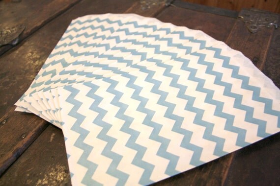 blue chevron favor bags ... 25 paper treat bags ... choose your color Il_570xn
