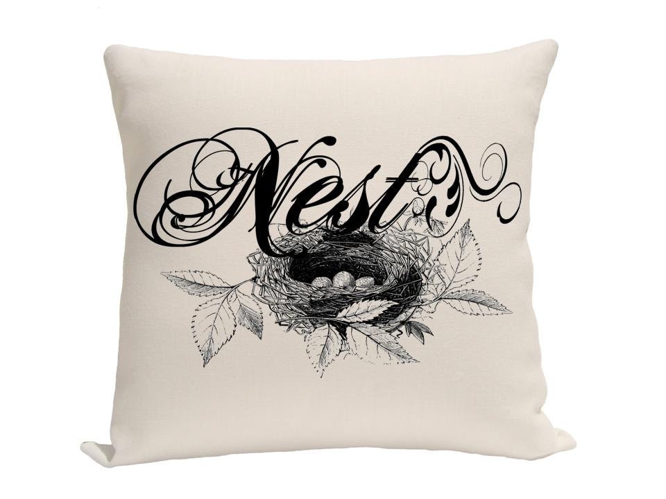 Nest Pillow Cover, Black and ivory Pillow,  Home Decor Pillow, Throw Pillows, Accent Pillows,