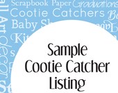 Sample Cootie Catcher Listing