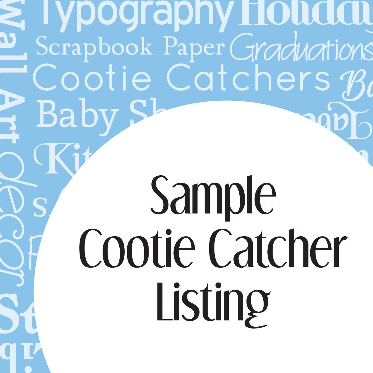 Sample Cootie Catcher Listing
