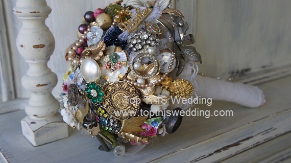 Vintage Brooch Bouquet - CUSTOM Made to Order Extra LARGE Bouquet