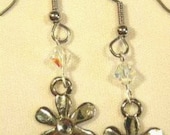 Handmade SWAROVSKI CRYSTAL and FLOWER Earrings