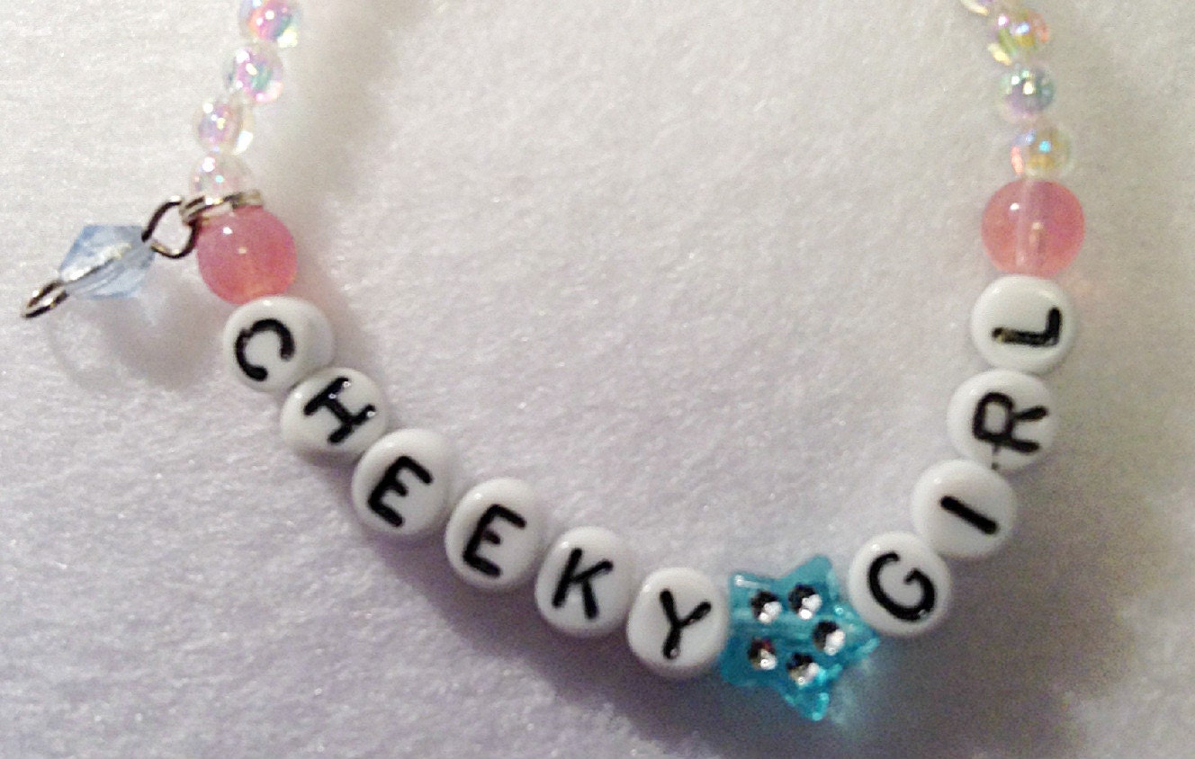 Gifts for Girls, Letter bracelet, Cheeky Girl, Beaded Bracelets for Children,Alphabet letters, jewelry bracelet, heart, girls birthday gift