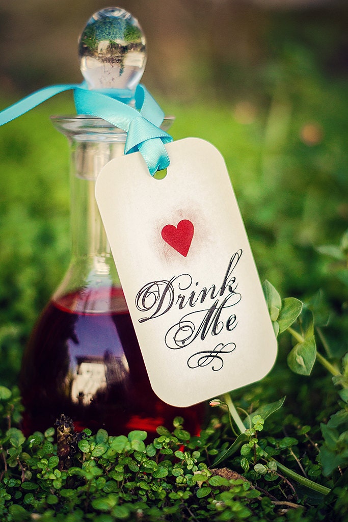 Drink Me Gift Tags, Tea Party Favor Tag, Alice In Wonderland Themed