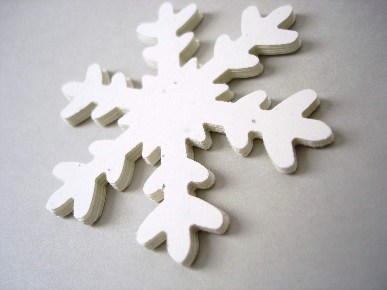 10 Extra Large Stardust White Snowflake Die Cut, Snowflake Tags, Party Supplies, Hanging Decorations - No664