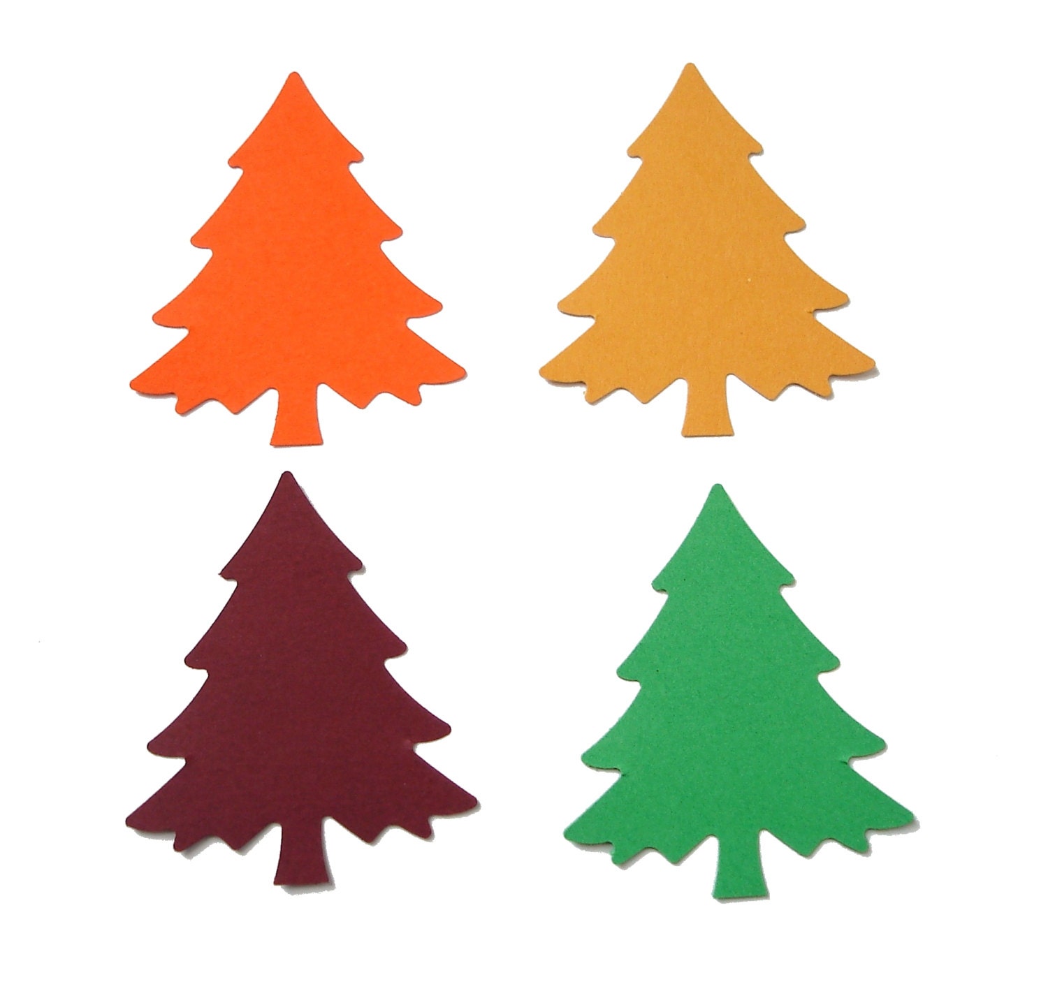 25 Large Evergreen Tree Die Cut Punch Embellishments - No540
