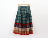 70s hippie skirt / vintage southwestern print skirt