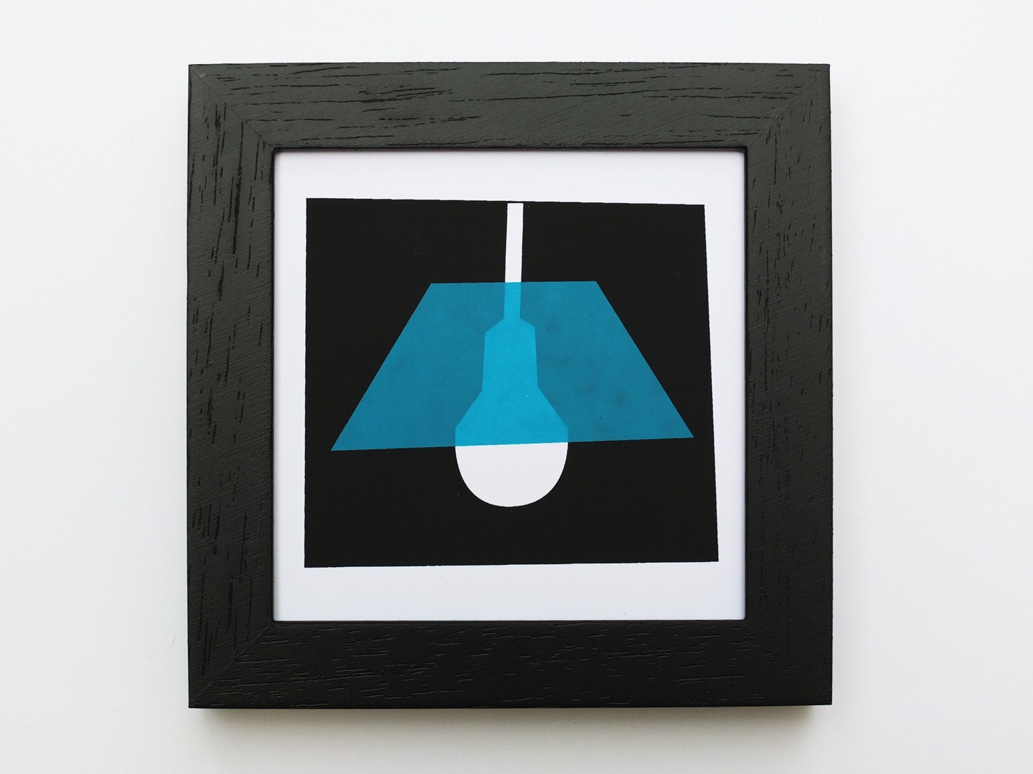 Framed Screen Print, Lamp, 9x9 cm