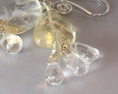 Citrine and Quartz Crystal Earrings