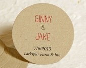 Personalized Round Wedding Favor Labels - Kraft Paper Favor Stickers - Custom Labels - Gift Labels
