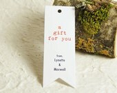 Gift Tag  -  Flag Tag, Pennant Tag,  Swallowtail Tag - Personalized Favor Tags - Wedding Favor Tags, Bridal Shower Favors, Gift Tag