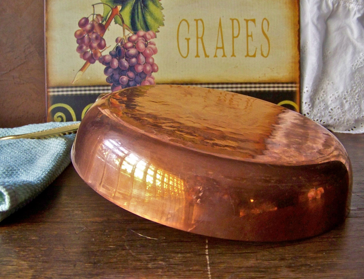 Antique Turkish Copper Saute Pan