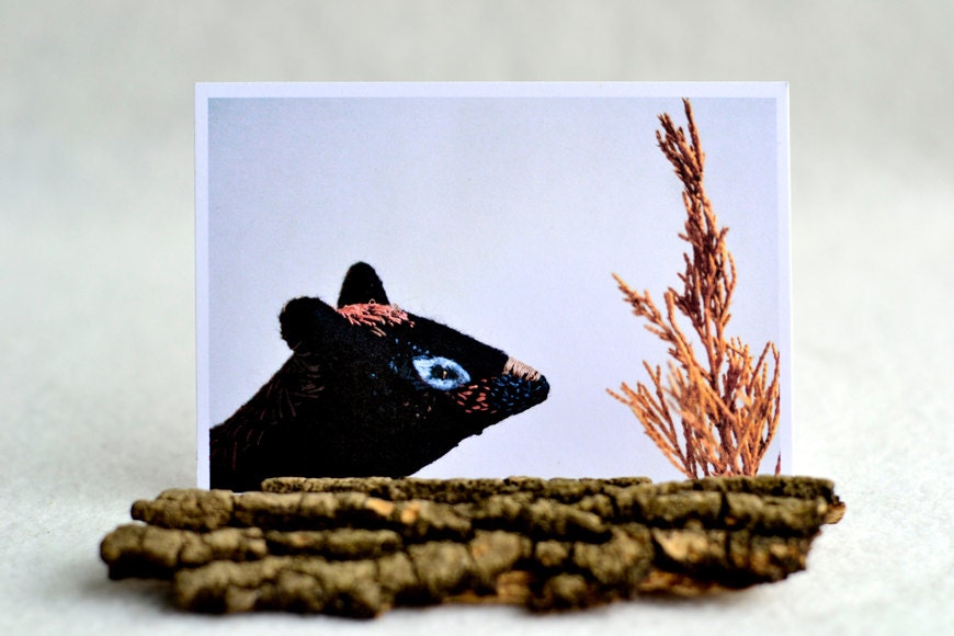 art card - post card - 5 x 4 print - woodland animal art - notecard - blank card