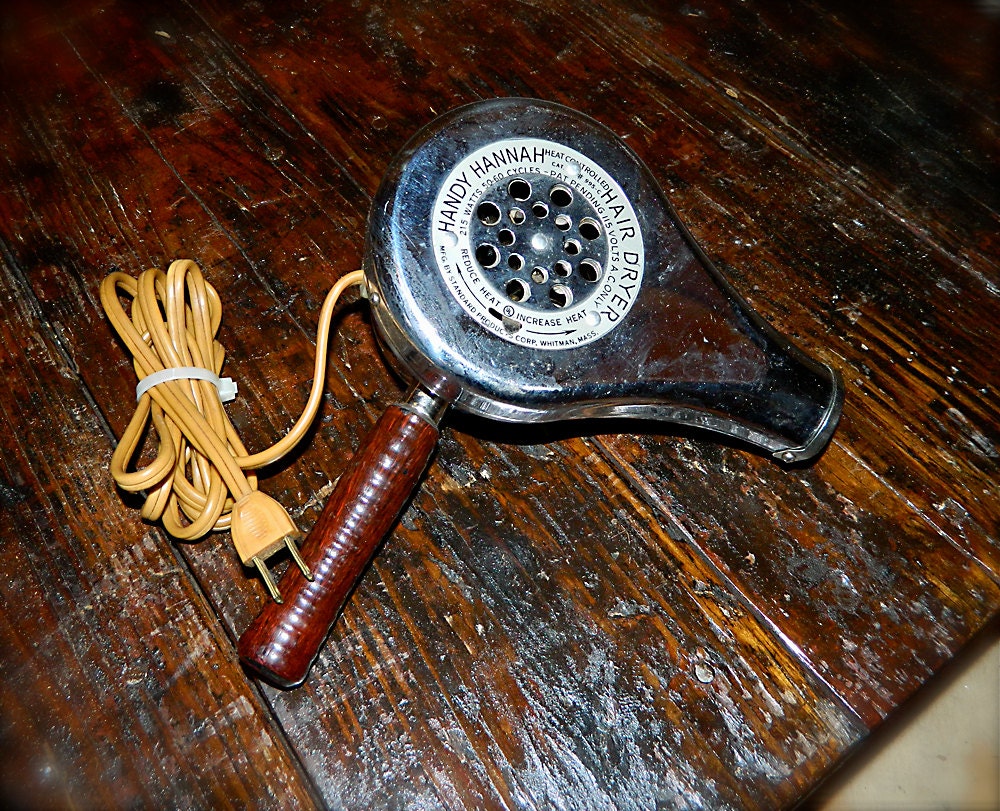Vintage Hair Dryer / Chrome / 1950s / Handy Hannah / Salon Decor