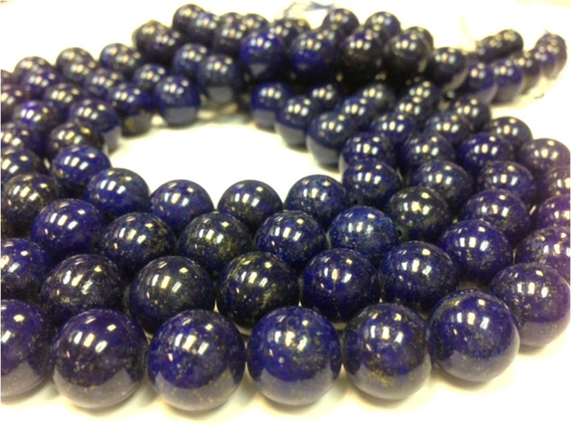 Full Strand 12 mm. Lapis Lazuli Stone Smooth Round (mj46)