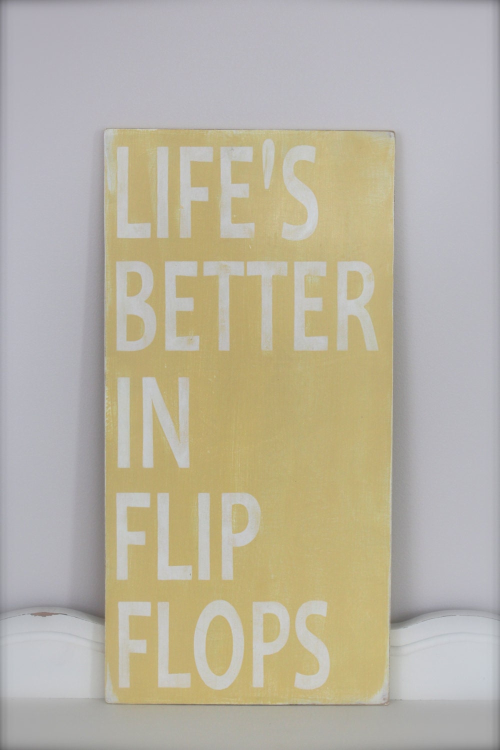 Beach Quote, Wall Art, Custom Wood Sign, Life's Better in Flip Flops, Beach Sign, Vintage Sign,  Wood Sign