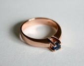 Faceted Sapphire Solitaire in Rose Gold