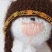 White rabbit in funny hat