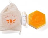 Mother's Day Gift - Honey Lip Balm and Soap - Sweet Kiss set in a Bee Muslin bag