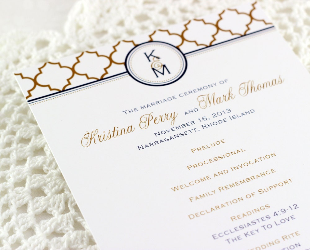 Printable Wedding Program Digital File for Self-Print
