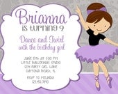 Little Ballerina Purple 5x7 Invitation - Girl Birthday Party - PRINTABLE Il_170x135