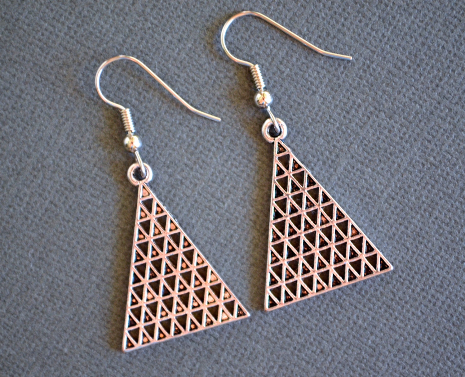 Silver Pyramids . Earrings